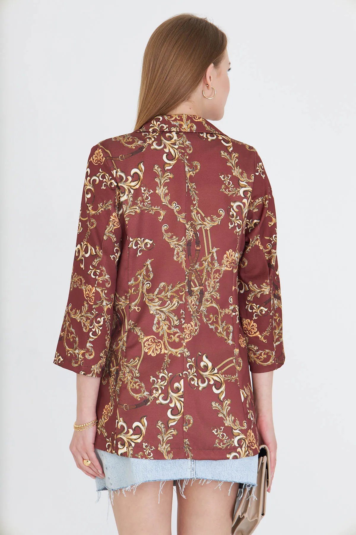 ARM-25Y001057 Açık Kahve Cepli Oversize Ceket
