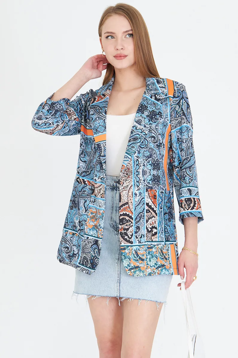 ARM-25Y001057 Açık Mavi Cepli Oversize Ceket