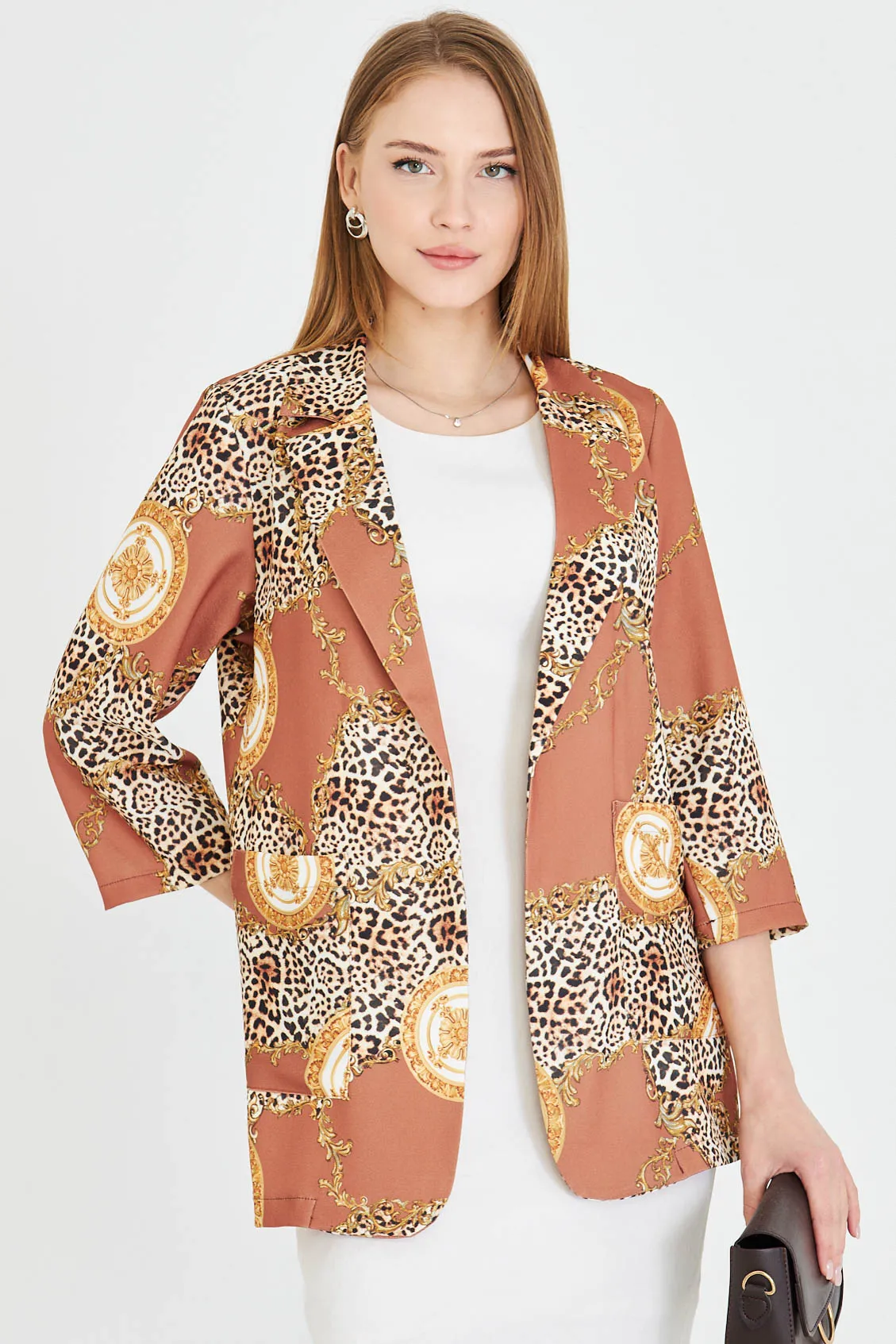 ARM-25Y001057 Bej Cepli Oversize Ceket