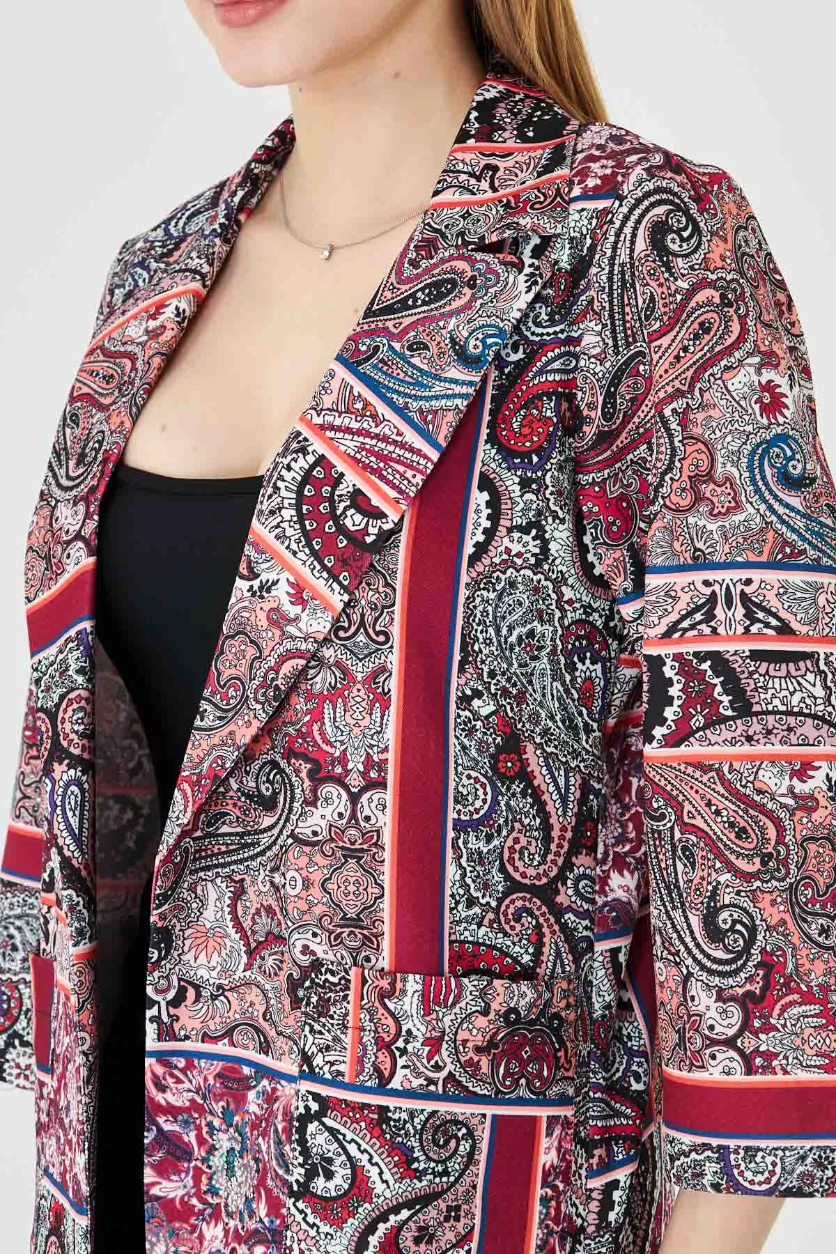 ARM-25Y001057 Bordo Cepli Oversize Ceket