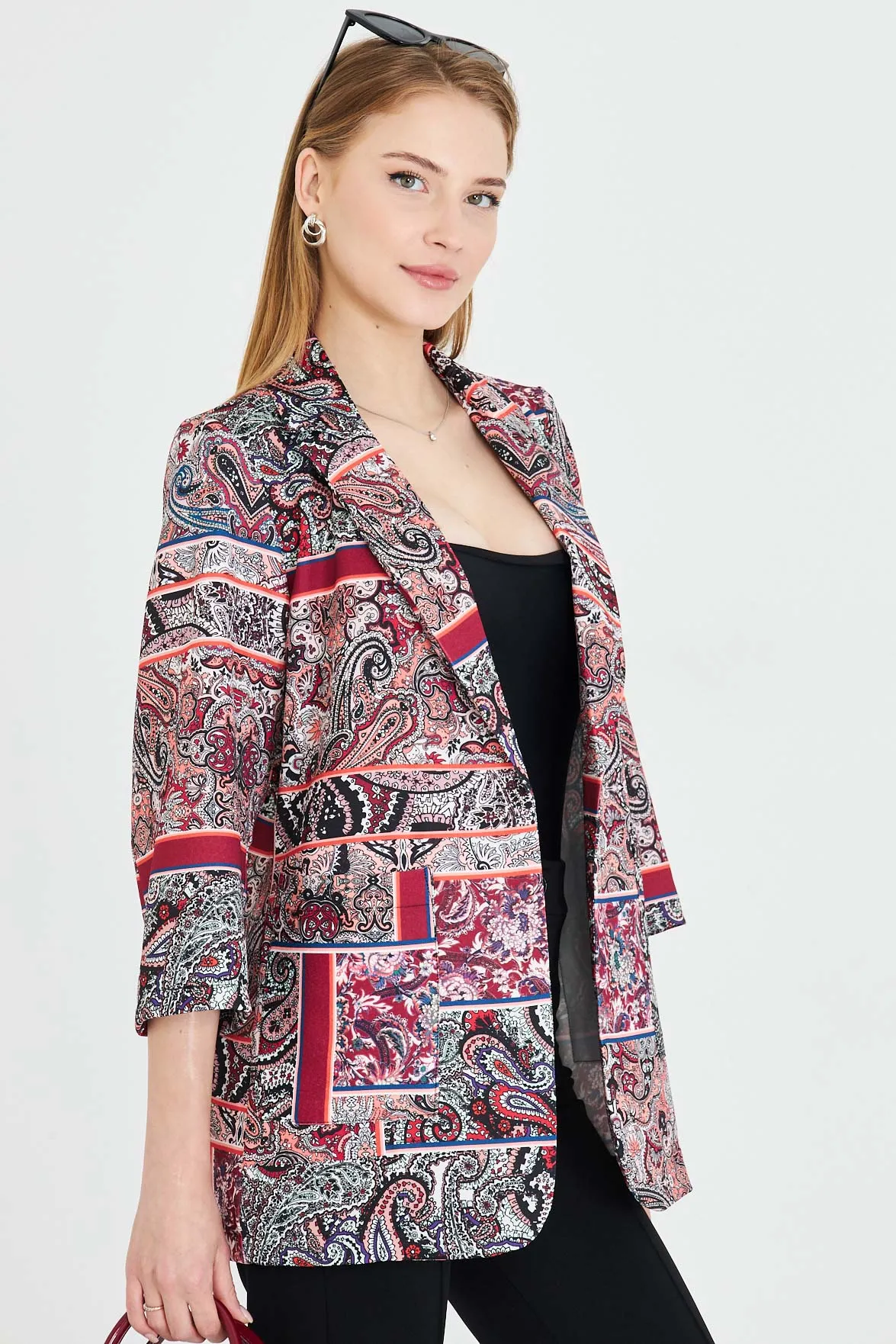 ARM-25Y001057 Bordo Cepli Oversize Ceket