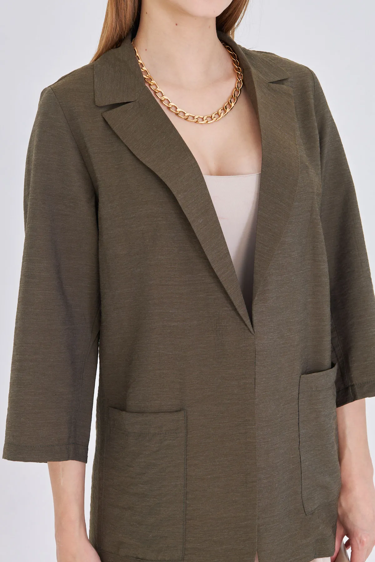 ARM-25Y001064 Haki Cepli Oversize Ceket