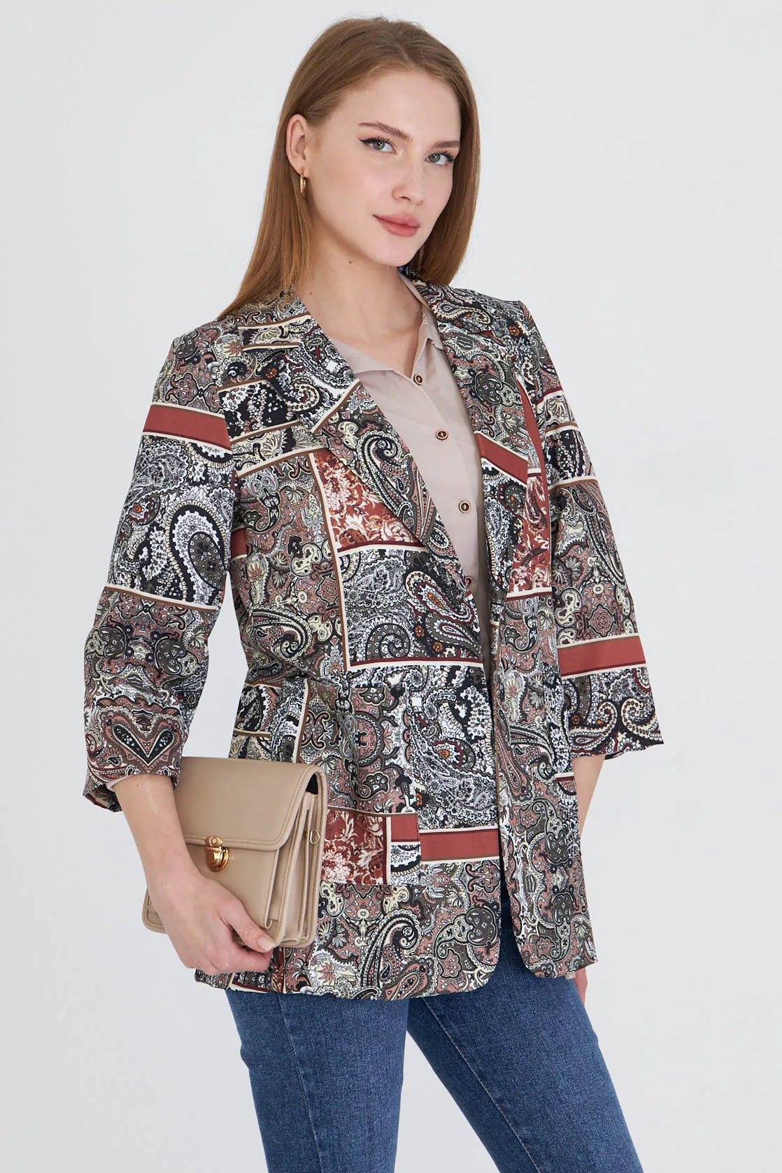 ARM-25Y001057 Kahve Cepli Oversize Ceket