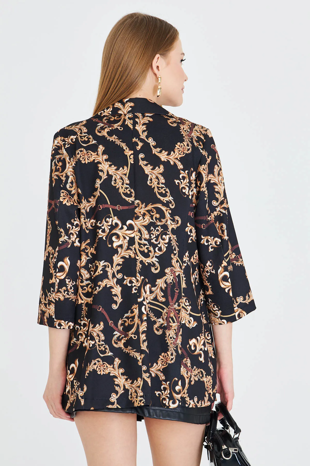 ARM-25Y001057 Koyu Kahve Cepli Oversize Ceket
