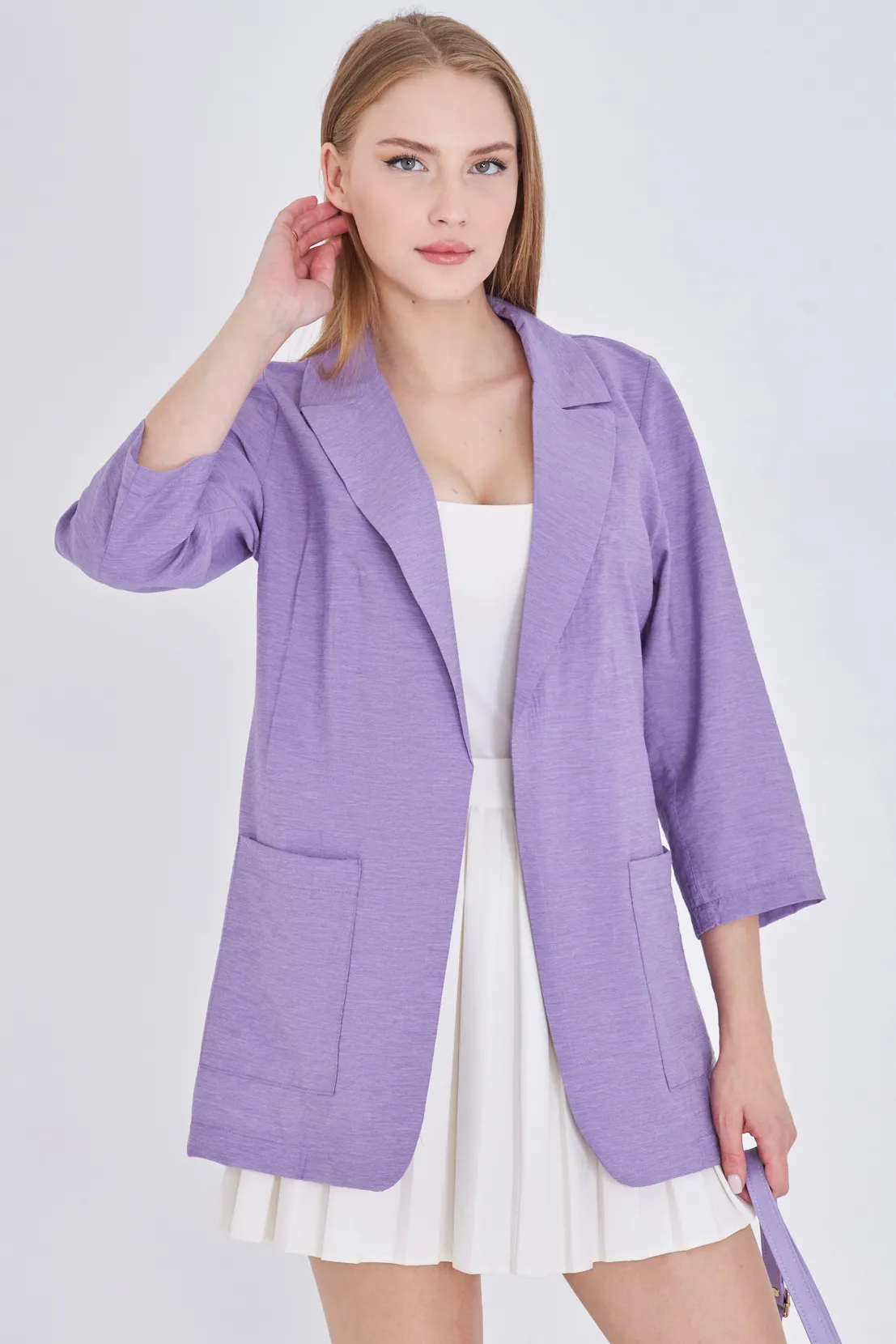 ARM-25Y001064 Lila Cepli Oversize Ceket