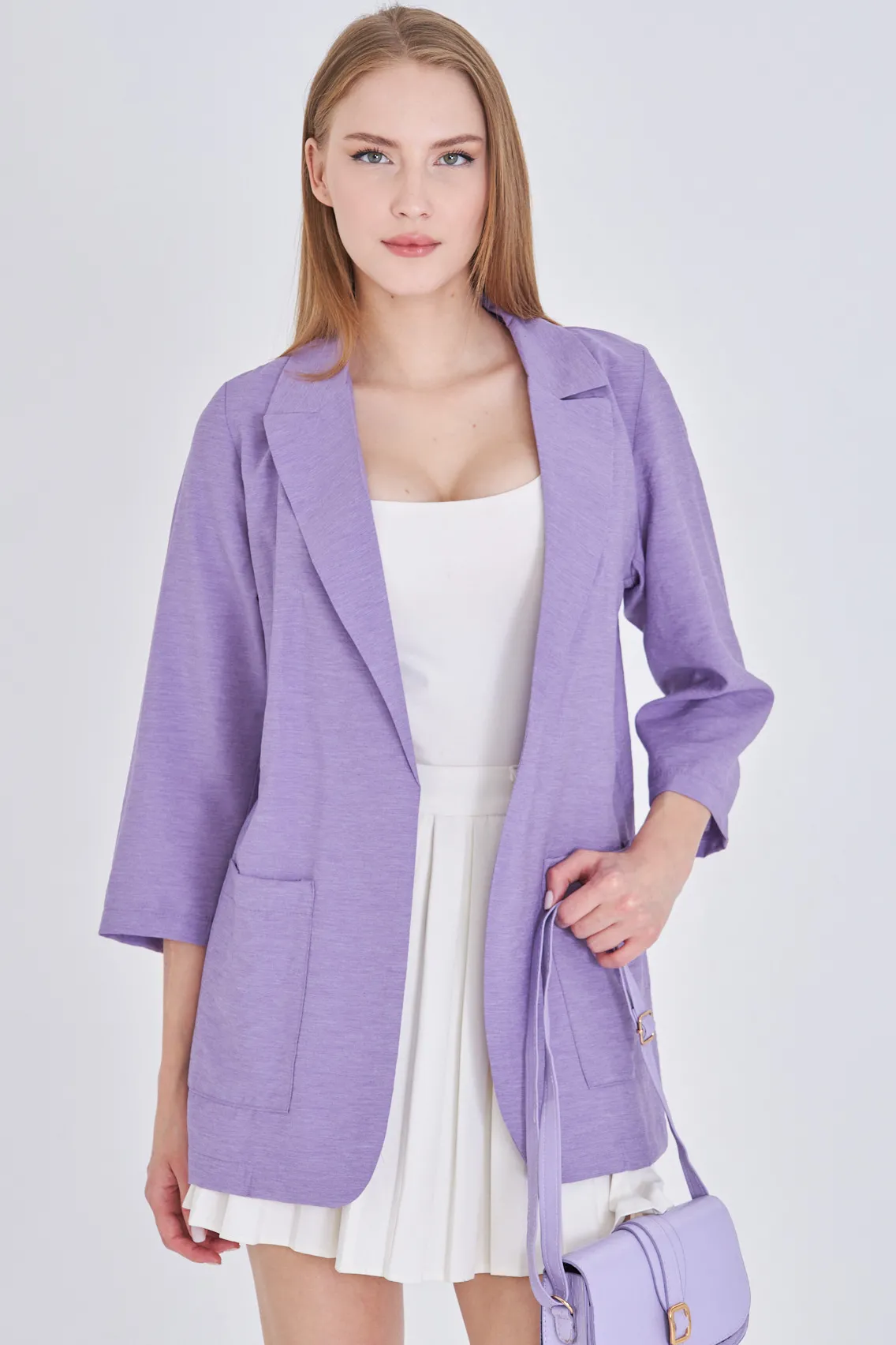 ARM-25Y001064 Lila Cepli Oversize Ceket