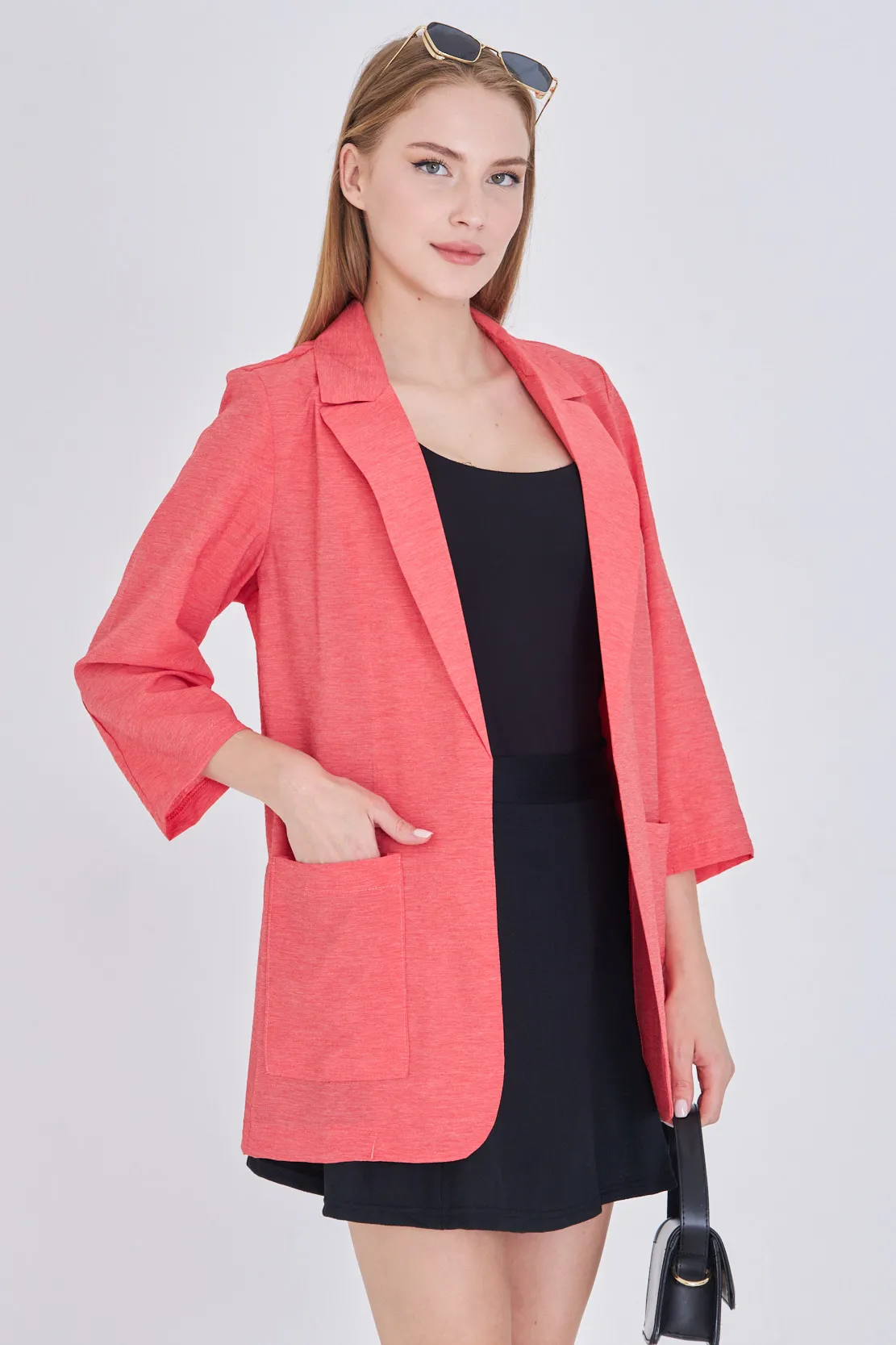 ARM-25Y001064 Pembe Cepli Oversize Ceket