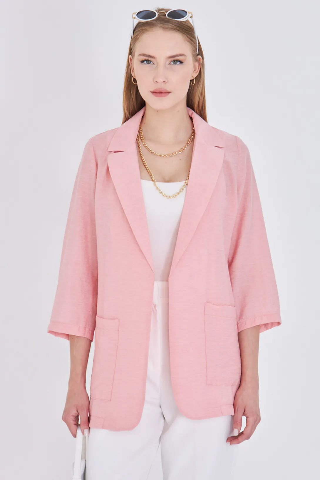 ARM-25Y001064 Pudra Cepli Oversize Ceket