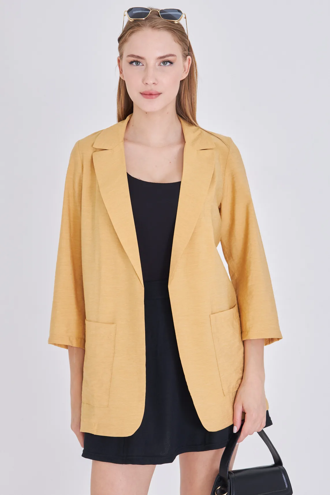 ARM-25Y001064 Sarı Cepli Oversize Ceket