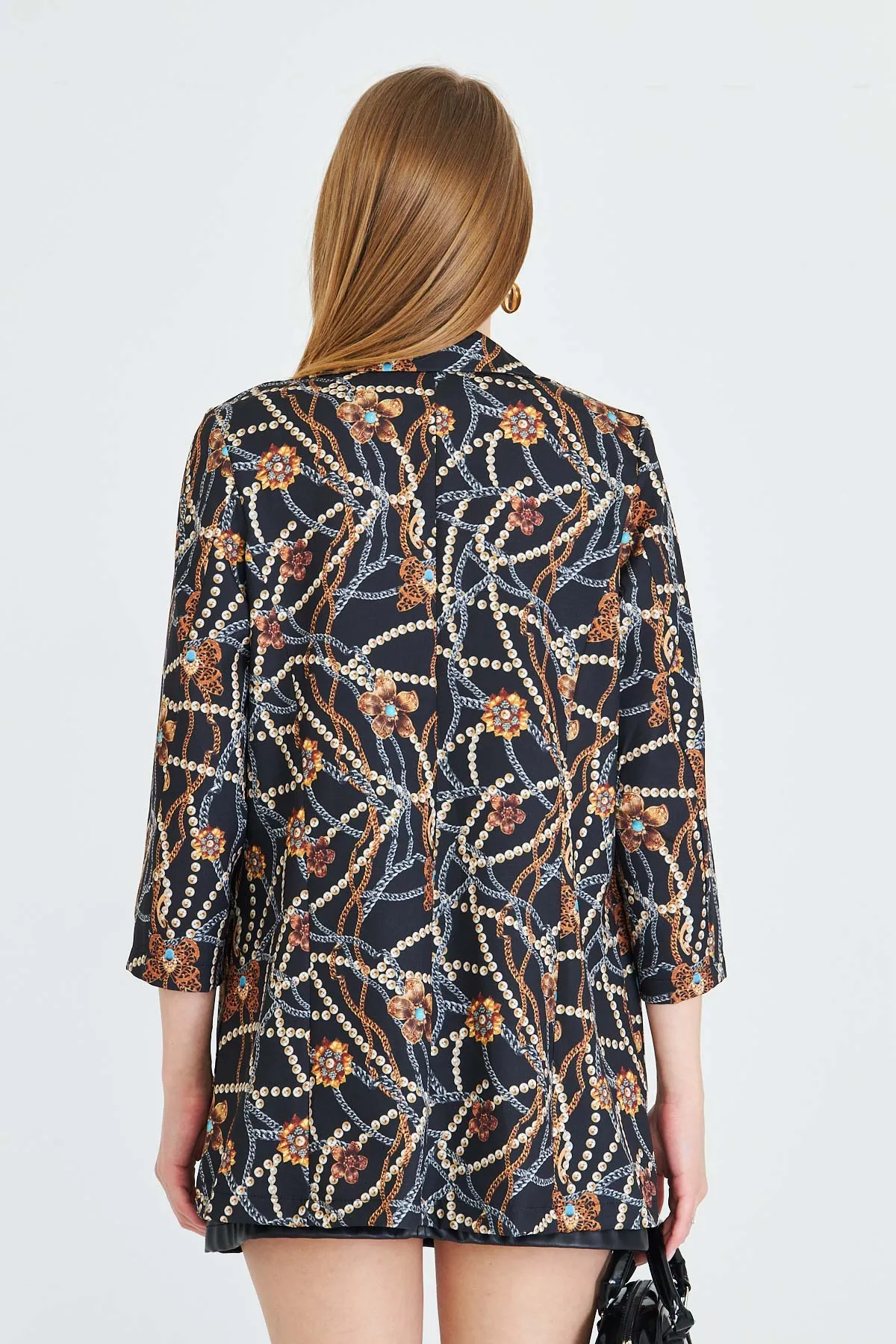 ARM-25Y001057 Siyah Cepli Oversize Ceket